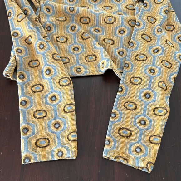 Zara Jacquard Geometric Print Knit Long Sleeve Off Shoulder Crop Top Size L - Picture 7 of 14